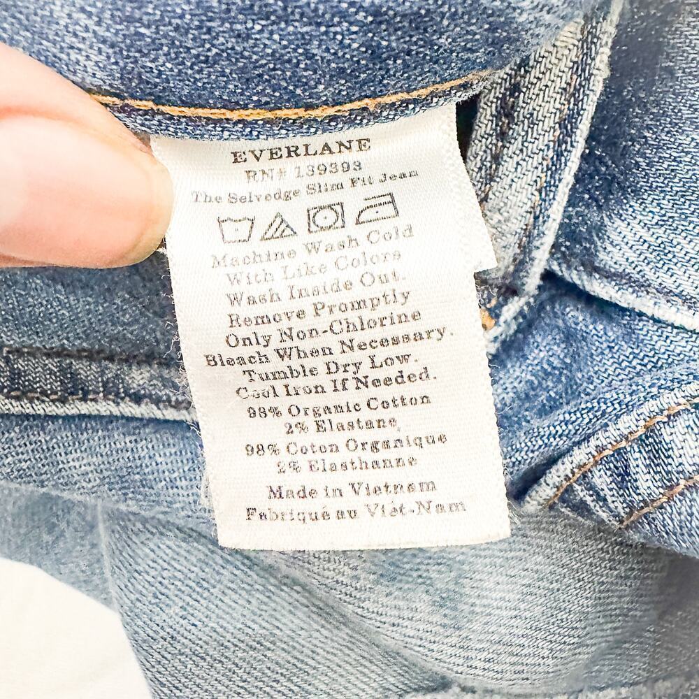 Everlane The Selvedge Slim Fit Jean Organic Cotton Zip Fly Denim Size 29 x 30 - Picture 7 of 9